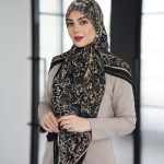 روسری نخی طرح دار کد 2744