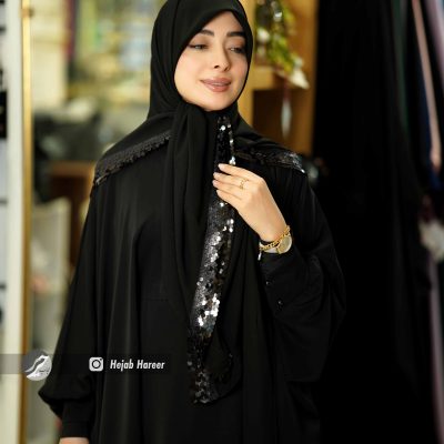 روسری مشکی کار شده کد 2760