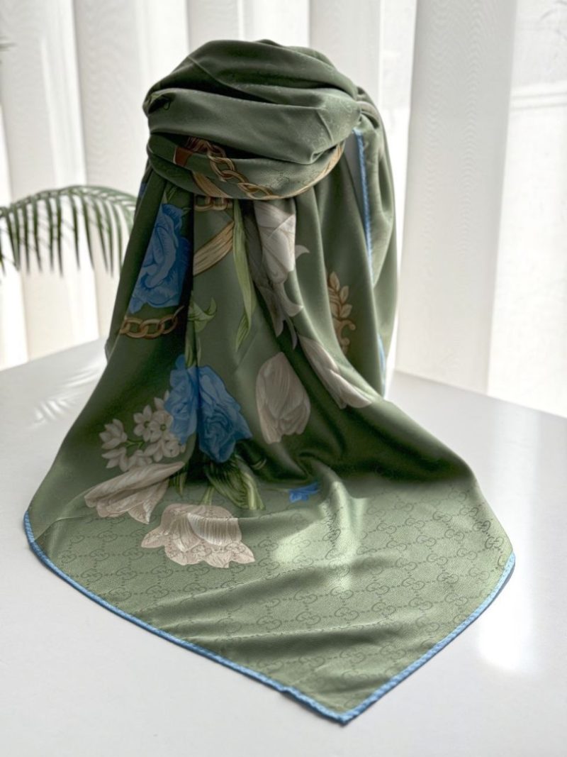 روسری ابریشم ژاکارد طرح دار کد 2778 - Image 2