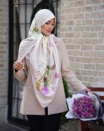 روسری ابریشم ژاکارد طرح دار کد 2779 - Image 2