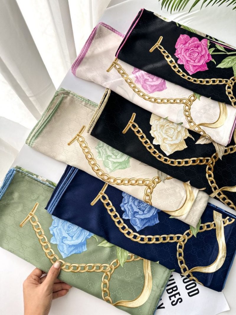 روسری ابریشم ژاکارد طرح دار کد 2781 - Image 3