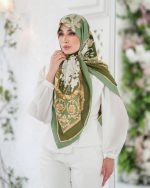 روسری ابریشم ژاکارد طرح دار کد 2789