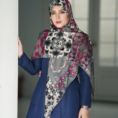 روسری رنگی نخی طرح دار کد 2790