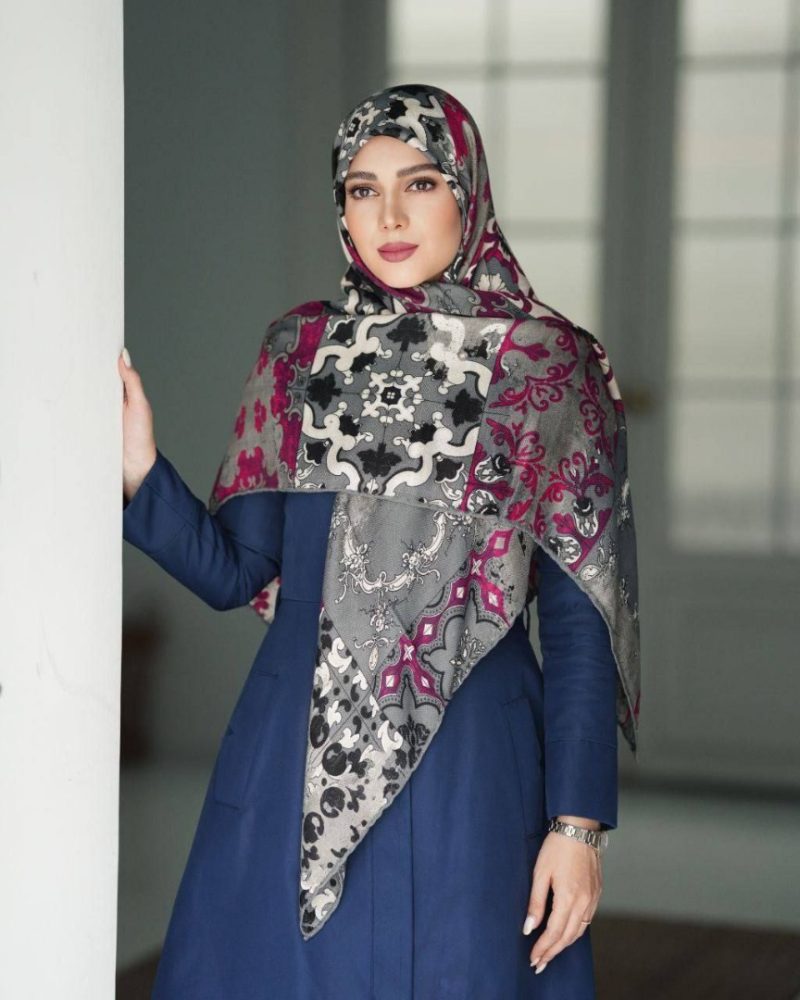 روسری رنگی نخی طرح دار کد 2790 - Image 1