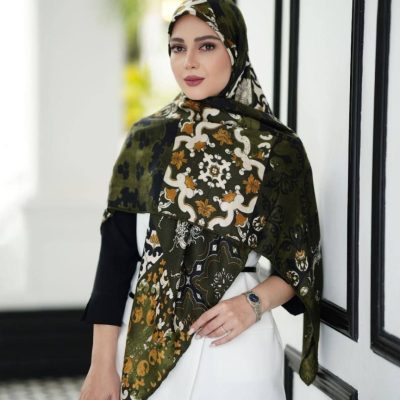 روسری رنگی نخی طرح دار کد 2791