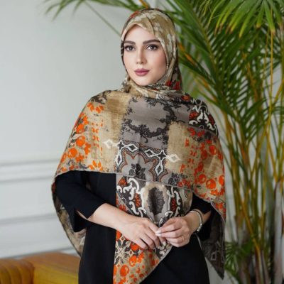 روسری رنگی نخی طرح دار کد 2792