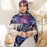 روسری رنگی نخی طرح دار کد 2794