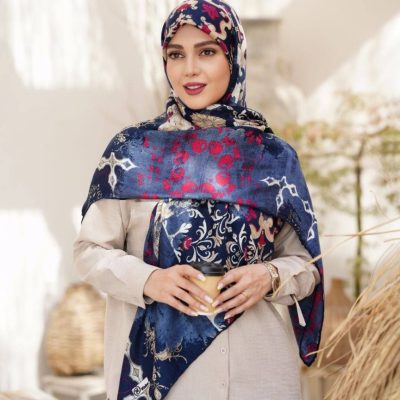روسری رنگی نخی طرح دار کد 2794