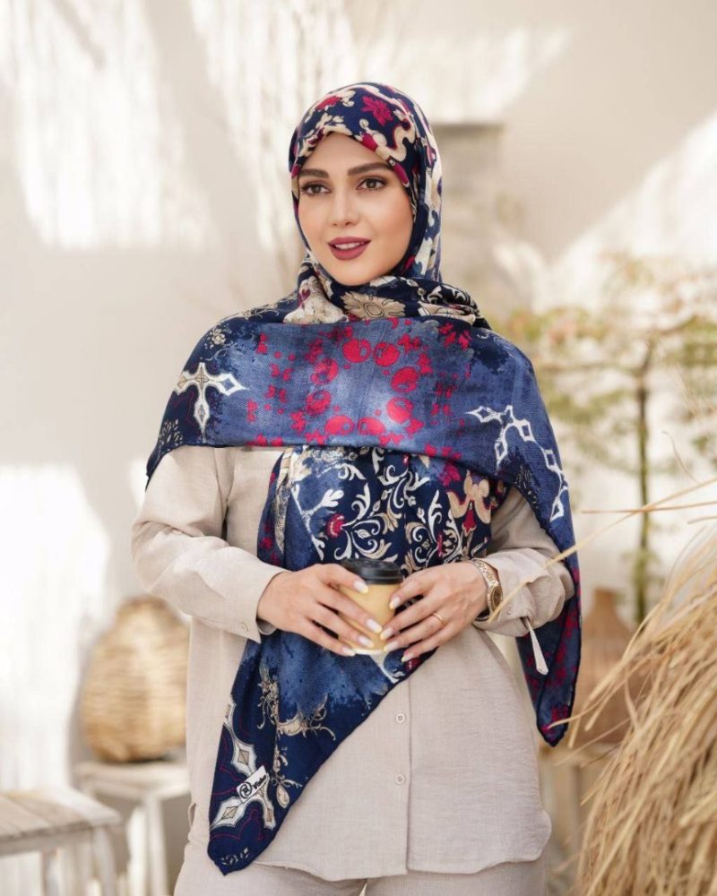 روسری رنگی نخی طرح دار کد 2794 - Image 1