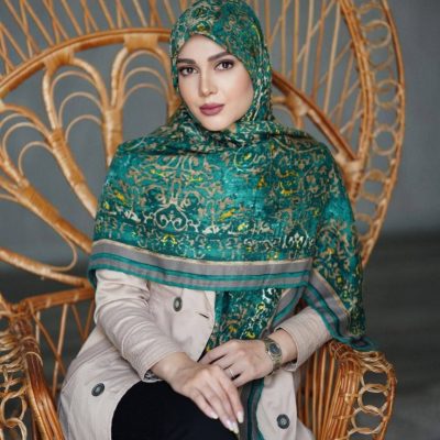 روسری رنگی نخی طرح دار کد 2796