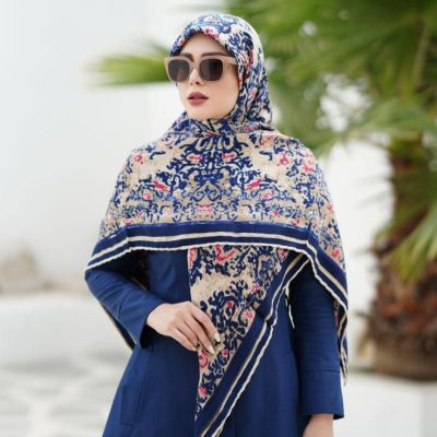 روسری رنگی نخی طرح دار کد 2798