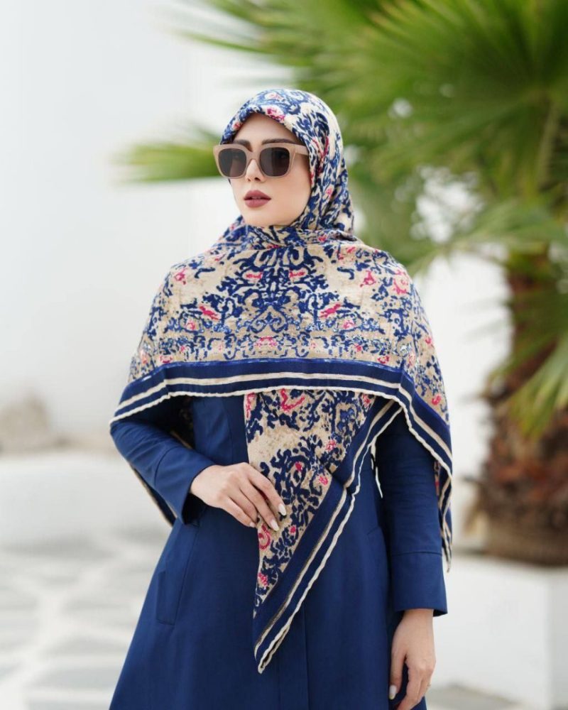 روسری رنگی نخی طرح دار کد 2798 - Image 1