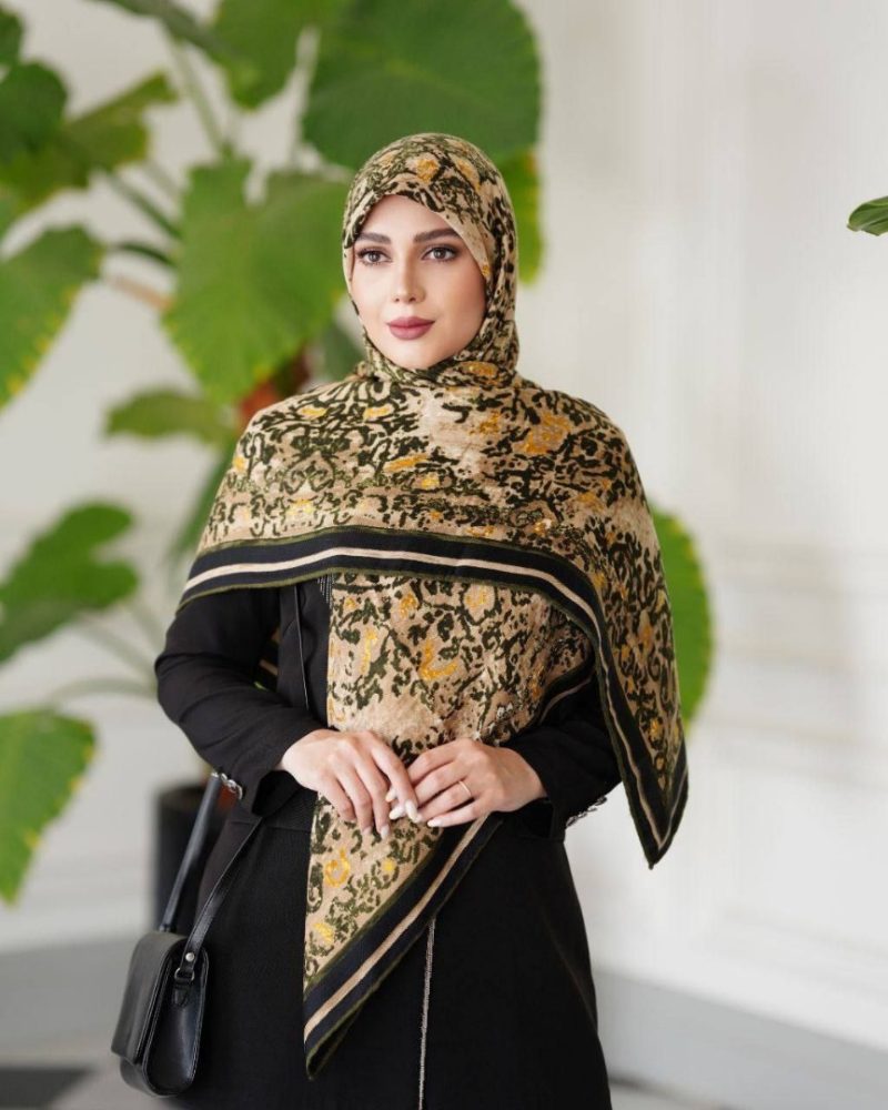 روسری رنگی نخی طرح دار کد 2799 - Image 1