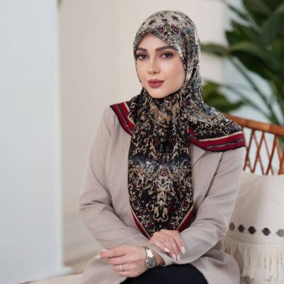 روسری رنگی نخی طرح دار کد 2800
