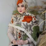 روسری رنگی نخی طرح دار کد 2802