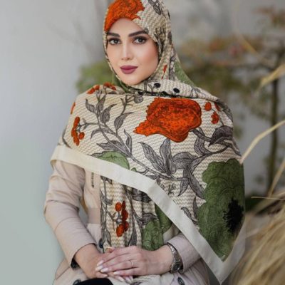 روسری رنگی نخی طرح دار کد 2802