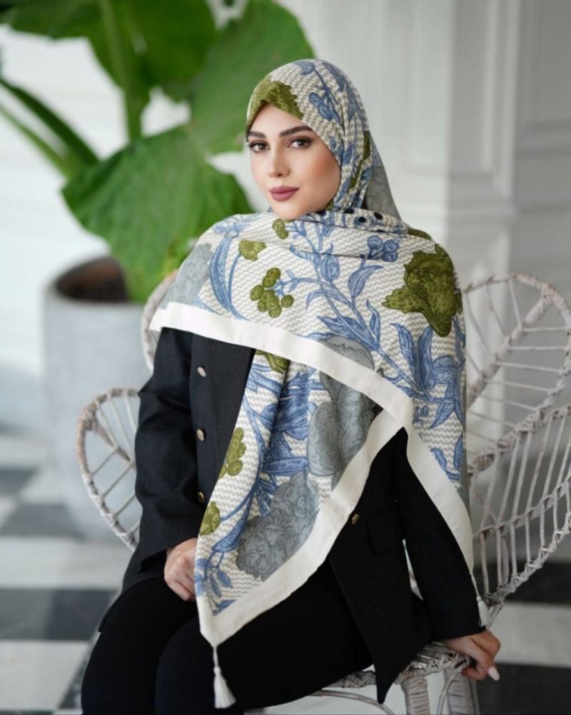 روسری رنگی نخی طرح دار کد 2804 - Image 1