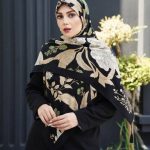 روسری رنگی نخی طرح دار کد 2805