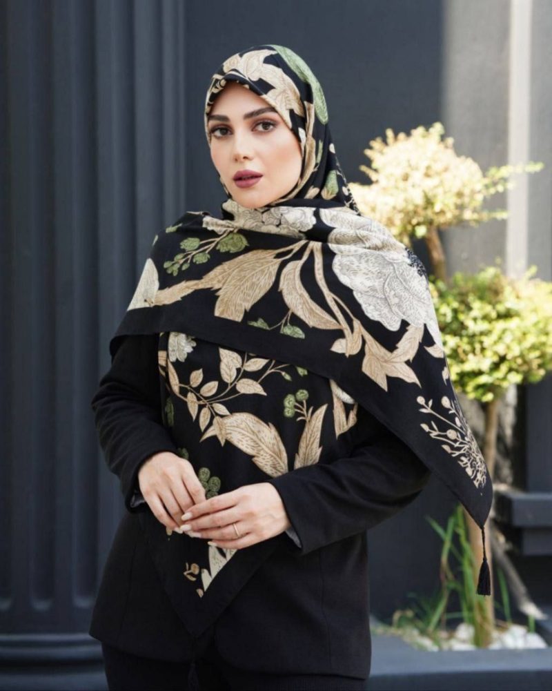 روسری رنگی نخی طرح دار کد 2805 - Image 1