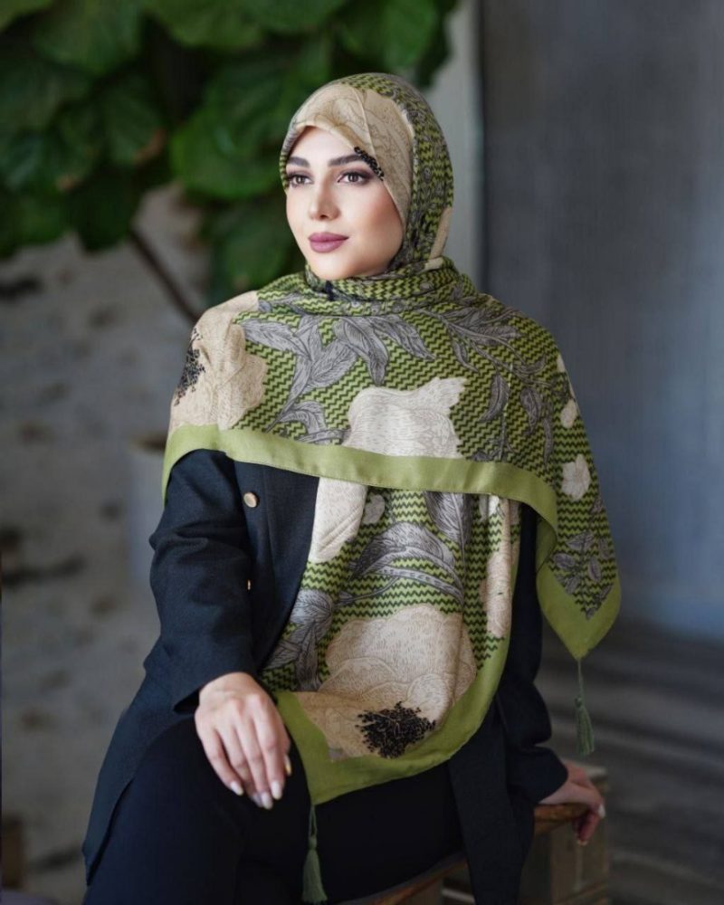 روسری رنگی نخی طرح دار کد 2806 - Image 1