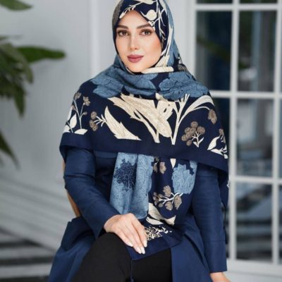 روسری رنگی نخی طرح دار کد 2807