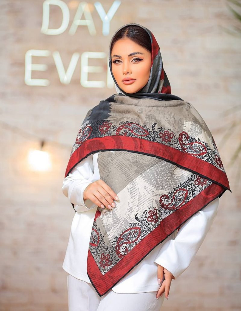 2808 روسری رنگی نخی طرح دار کد 2808 - Image 1