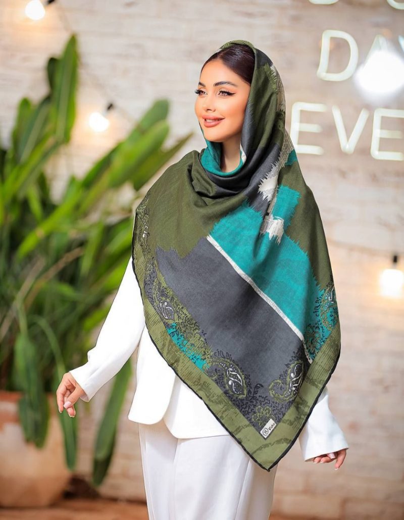 روسری رنگی نخی طرح دار کد 2809 - Image 1