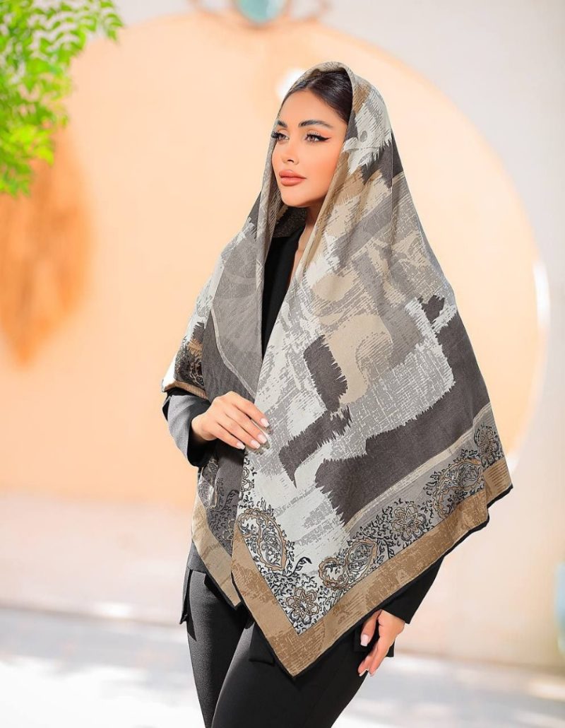 روسری رنگی نخی طرح دار کد 2810 - Image 1