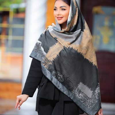 روسری رنگی نخی طرح دار کد 2811