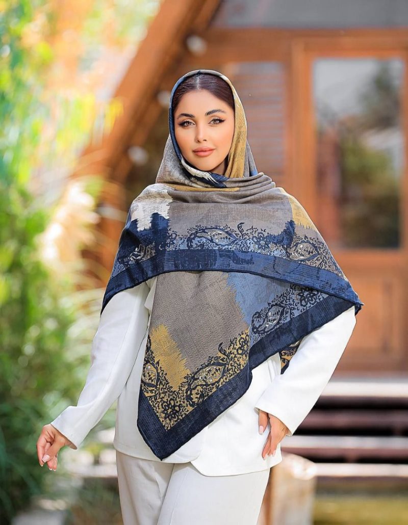 2812 روسری رنگی نخی طرح دار کد 2812 - Image 1