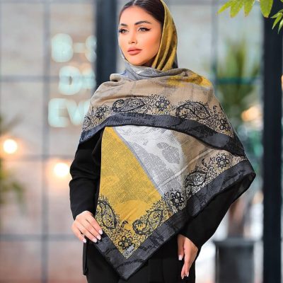 روسری رنگی نخی طرح دار کد 2813