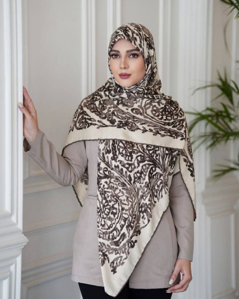 روسری رنگی نخی طرح دار کد 2814 - Image 1