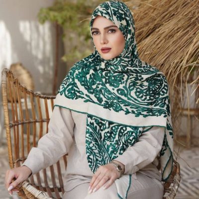 روسری رنگی نخی طرح دار کد 2815