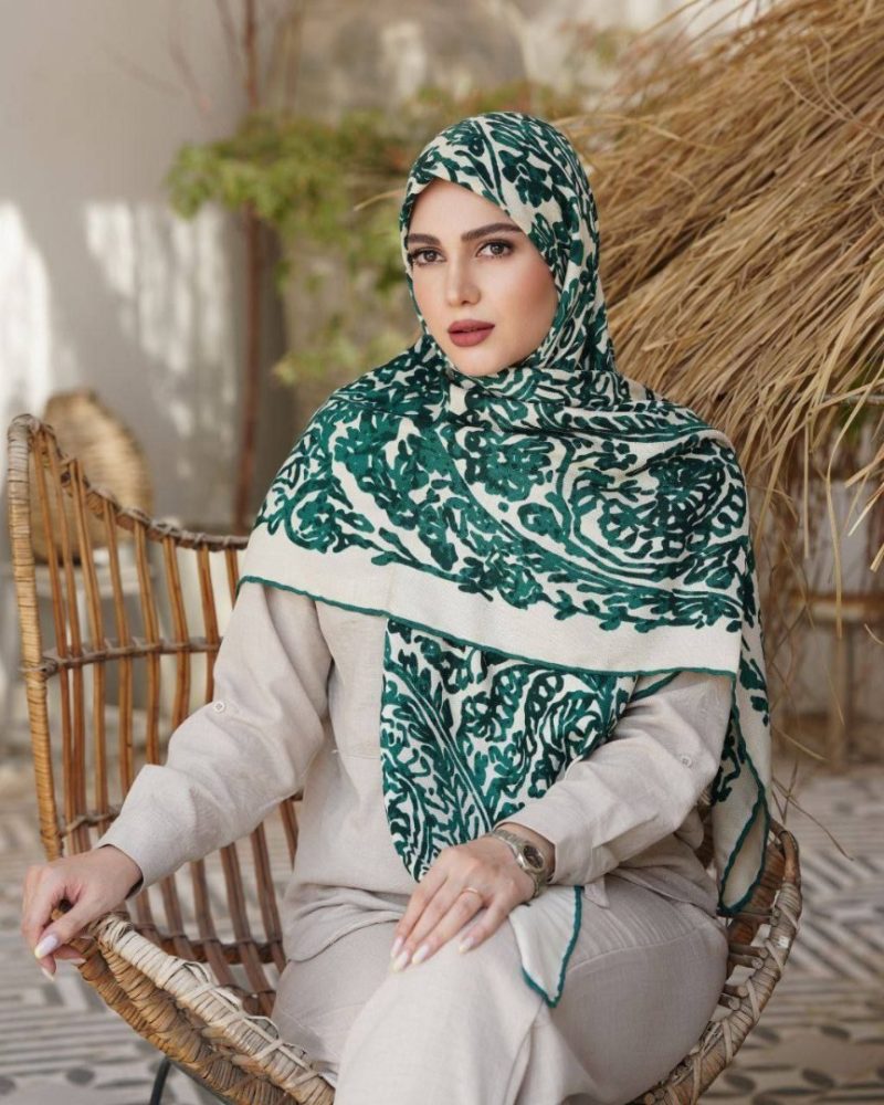 2815 روسری رنگی نخی طرح دار کد 2815 - Image 1