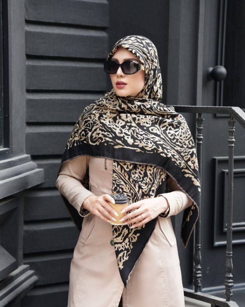 روسری رنگی نخی طرح دار کد 2816 - Image 1