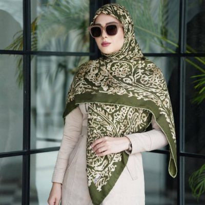 روسری رنگی نخی طرح دار کد 2817