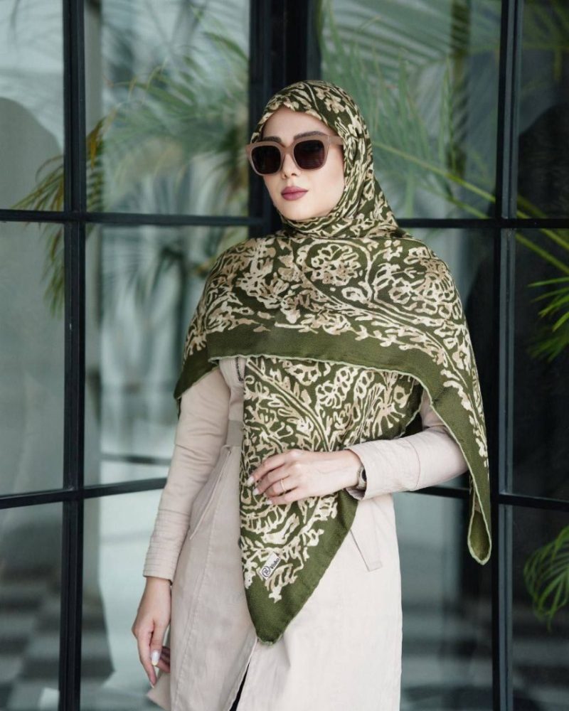 2817 روسری رنگی نخی طرح دار کد 2817 - Image 1