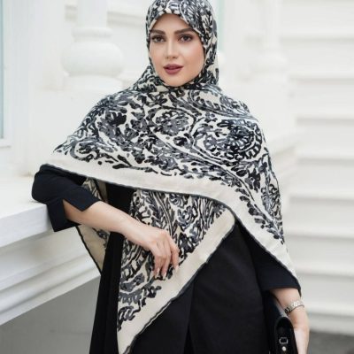 روسری رنگی نخی طرح دار کد 2818