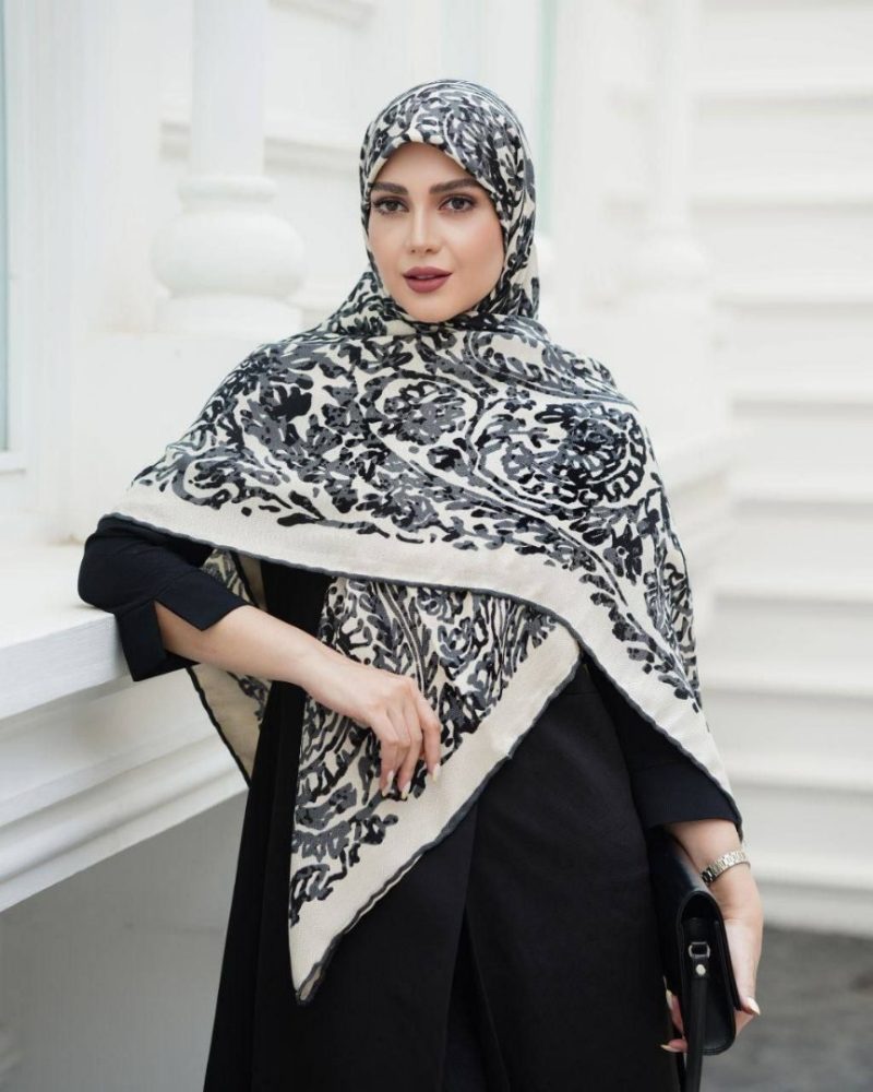 2818 روسری رنگی نخی طرح دار کد 2818 - Image 1