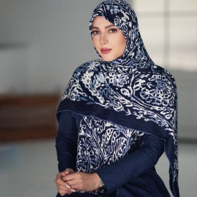 روسری رنگی نخی طرح دار کد 2819