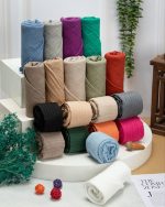 روسری رنگی نخی ساده کد 2821