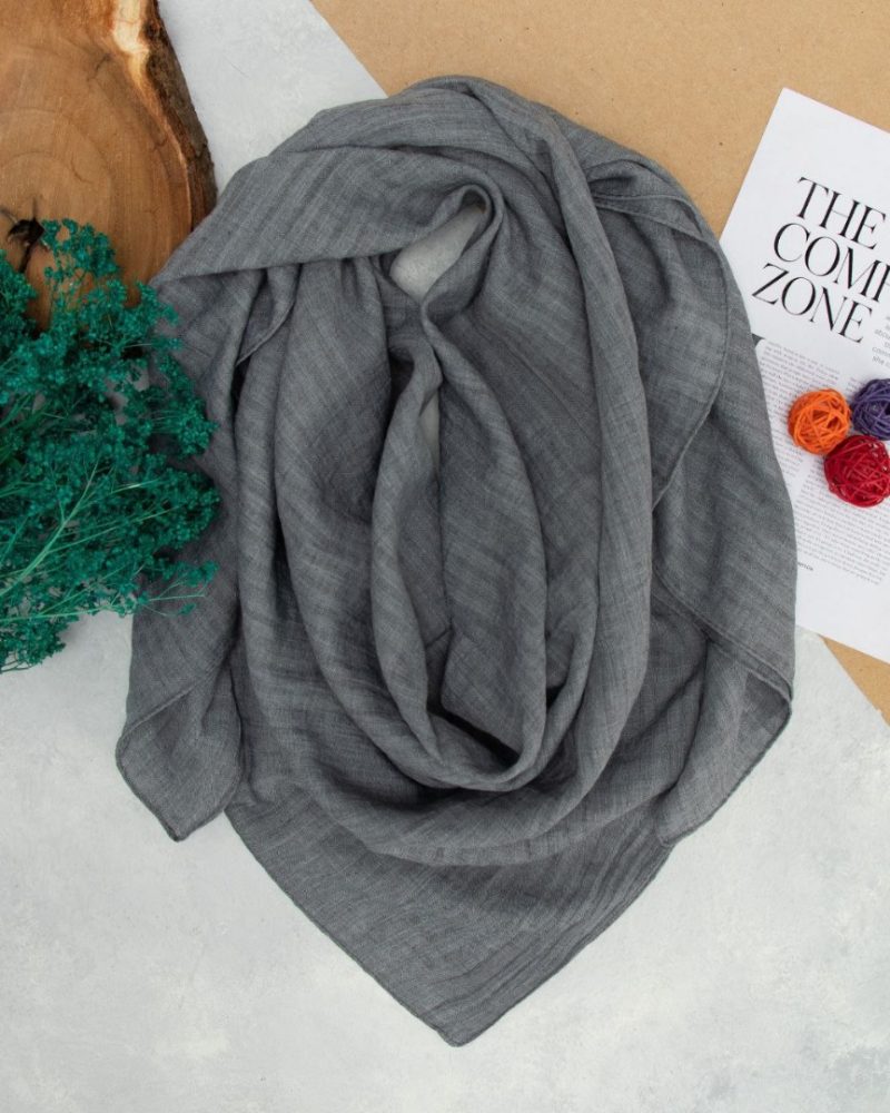 روسری رنگی نخی ساده کد 2821 - Image 6