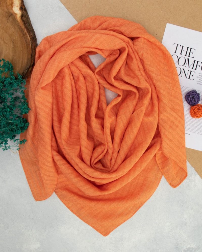 روسری رنگی نخی ساده کد 2821 - Image 5