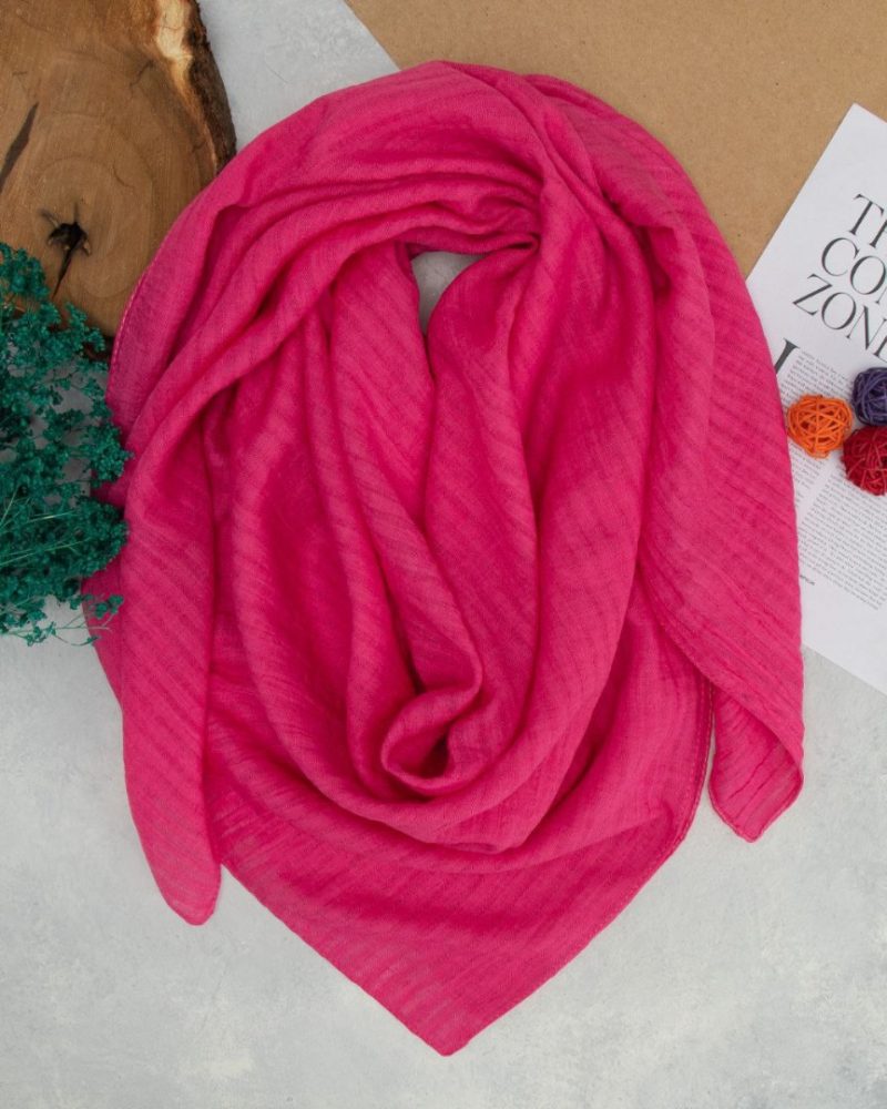 روسری رنگی نخی ساده کد 2821 - Image 4