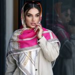 روسری رنگی نخی طرح دار کد 2822