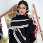 روسری رنگی نخی طرح دار کد 2823