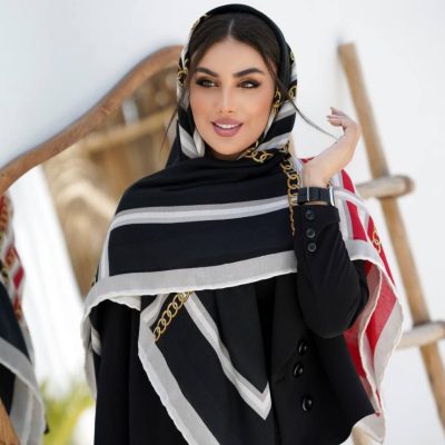 روسری رنگی نخی طرح دار کد 2823