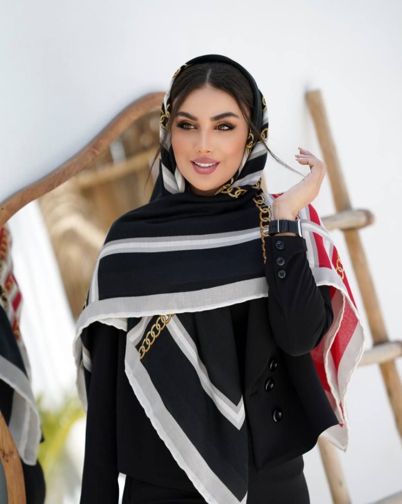 روسری رنگی نخی طرح دار کد 2823 - Image 1