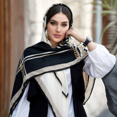 روسری رنگی نخی طرح دار کد 2824