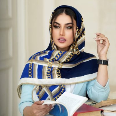 روسری رنگی نخی طرح دار کد 2827